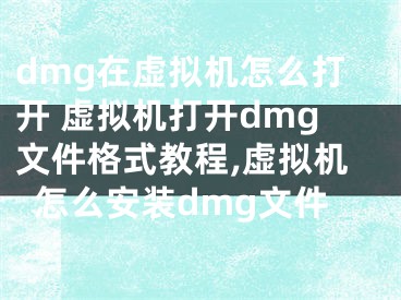 dmg在虛擬機怎么打開 虛擬機打開dmg文件格式教程,虛擬機怎么安裝dmg文件