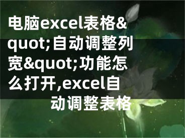 電腦excel表格&quot;自動調(diào)整列寬&quot;功能怎么打開,excel自動調(diào)整表格