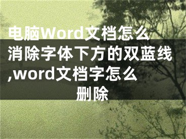 電腦Word文檔怎么消除字體下方的雙藍線,word文檔字怎么刪除