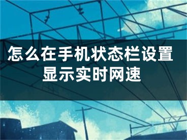 怎么在手機(jī)狀態(tài)欄設(shè)置顯示實(shí)時(shí)網(wǎng)速