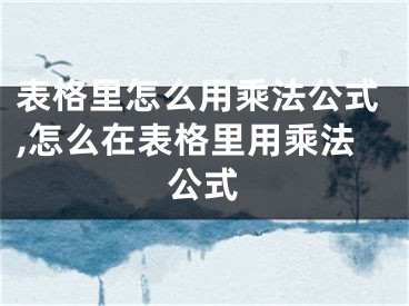 表格里怎么用乘法公式,怎么在表格里用乘法公式