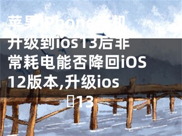 蘋(píng)果iPhone手機(jī)升級(jí)到ios13后非常耗電能否降回iOS12版本,升級(jí)ios?13