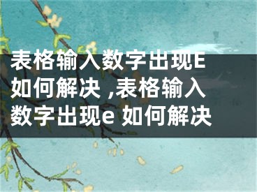 表格輸入數(shù)字出現(xiàn)E 如何解決 ,表格輸入數(shù)字出現(xiàn)e 如何解決