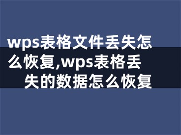 wps表格文件丟失怎么恢復(fù),wps表格丟失的數(shù)據(jù)怎么恢復(fù)