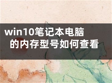 win10筆記本電腦的內(nèi)存型號(hào)如何查看