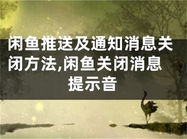 閑魚推送及通知消息關閉方法,閑魚關閉消息提示音