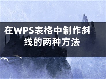 在WPS表格中制作斜線的兩種方法