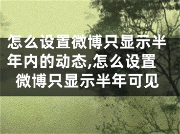 怎么設置微博只顯示半年內(nèi)的動態(tài),怎么設置微博只顯示半年可見