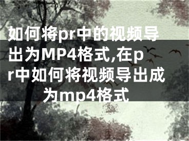 如何將pr中的視頻導(dǎo)出為MP4格式,在pr中如何將視頻導(dǎo)出成為mp4格式