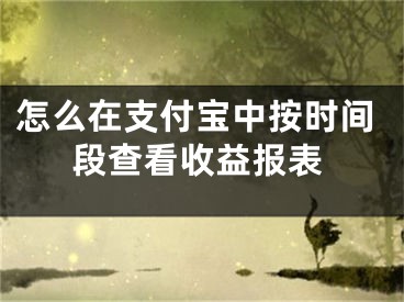 怎么在支付寶中按時間段查看收益報表