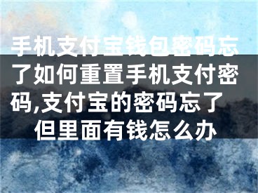 手機支付寶錢包密碼忘了如何重置手機支付密碼,支付寶的密碼忘了但里面有錢怎么辦