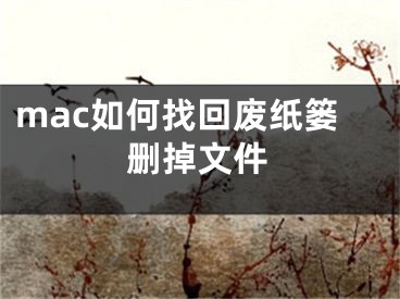 mac如何找回廢紙簍刪掉文件