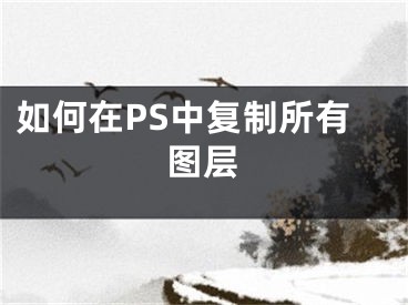 如何在PS中復(fù)制所有圖層