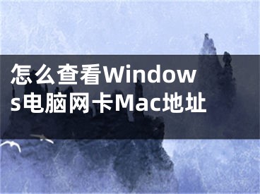 怎么查看Windows電腦網(wǎng)卡Mac地址