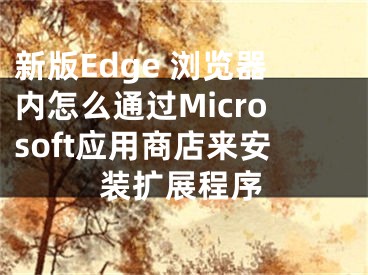 新版Edge 瀏覽器內(nèi)怎么通過Microsoft應(yīng)用商店來安裝擴(kuò)展程序