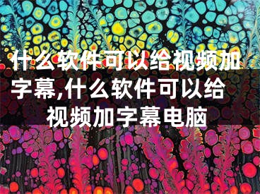 什么軟件可以給視頻加字幕,什么軟件可以給視頻加字幕電腦