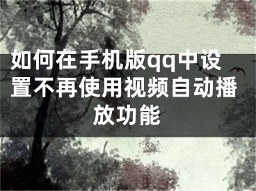 如何在手機(jī)版qq中設(shè)置不再使用視頻自動(dòng)播放功能