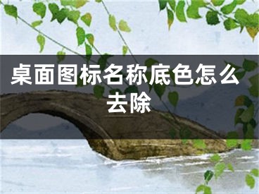 桌面圖標(biāo)名稱底色怎么去除