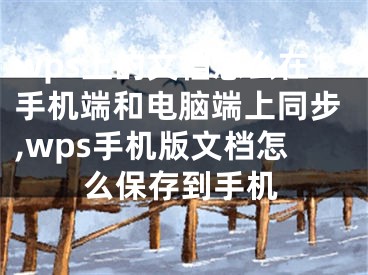 wps上的文檔怎么在手機端和電腦端上同步,wps手機版文檔怎么保存到手機