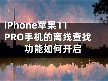 iPhone蘋果11PRO手機(jī)的離線查找功能如何開啟