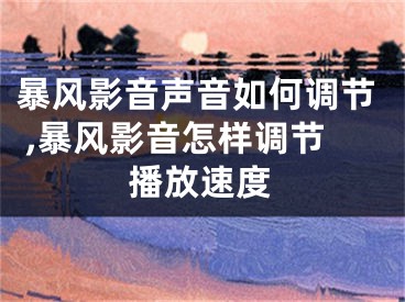 暴風(fēng)影音聲音如何調(diào)節(jié) ,暴風(fēng)影音怎樣調(diào)節(jié)播放速度