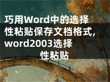 巧用Word中的選擇性粘貼保存文檔格式,word2003選擇性粘貼