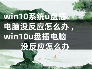 win10系統(tǒng)u盤插電腦沒反應(yīng)怎么辦 ,win10u盤插電腦沒反應(yīng)怎么辦