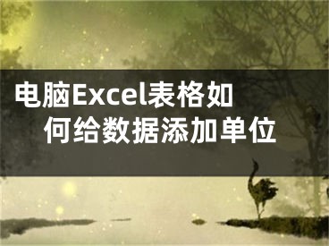 電腦Excel表格如何給數據添加單位