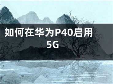 如何在華為P40啟用5G