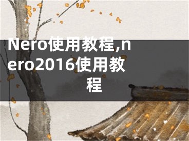 Nero使用教程,nero2016使用教程