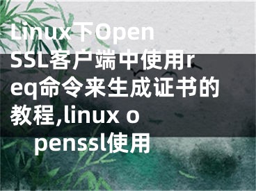 Linux下OpenSSL客戶端中使用req命令來生成證書的教程,linux openssl使用