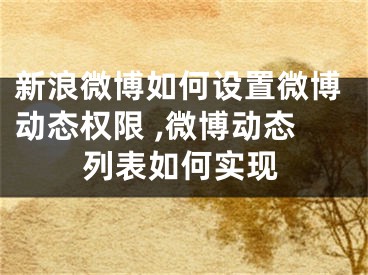 新浪微博如何設(shè)置微博動(dòng)態(tài)權(quán)限 ,微博動(dòng)態(tài)列表如何實(shí)現(xiàn)