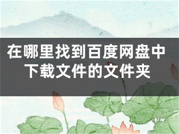 在哪里找到百度網(wǎng)盤中下載文件的文件夾