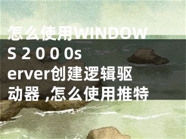 怎么使用WINDOWS 2 0 0 0server創(chuàng)建邏輯驅(qū)動器 ,怎么使用推特