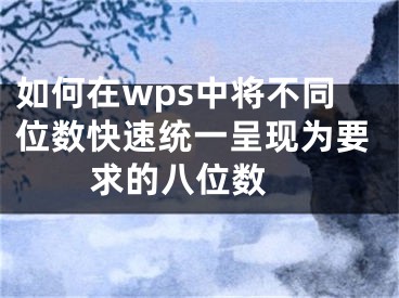 如何在wps中將不同位數(shù)快速統(tǒng)一呈現(xiàn)為要求的八位數(shù) 