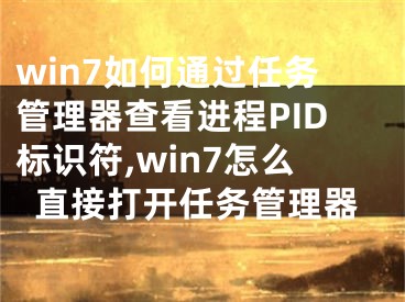 win7如何通過任務(wù)管理器查看進(jìn)程PID標(biāo)識(shí)符,win7怎么直接打開任務(wù)管理器