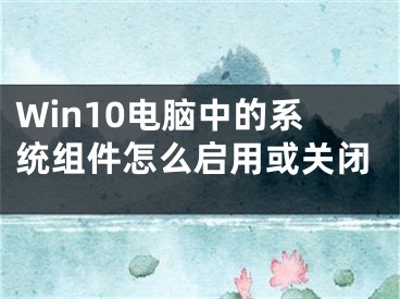 Win10電腦中的系統(tǒng)組件怎么啟用或關(guān)閉