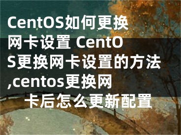 CentOS如何更換網(wǎng)卡設(shè)置 CentOS更換網(wǎng)卡設(shè)置的方法,centos更換網(wǎng)卡后怎么更新配置