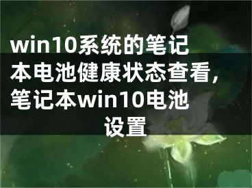 win10系統(tǒng)的筆記本電池健康狀態(tài)查看,筆記本win10電池設置