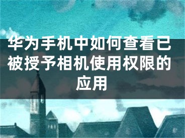 華為手機(jī)中如何查看已被授予相機(jī)使用權(quán)限的應(yīng)用