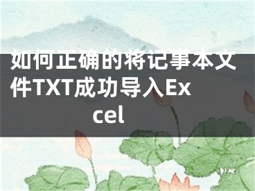 如何正確的將記事本文件TXT成功導(dǎo)入Excel