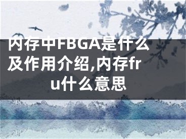 內(nèi)存中FBGA是什么及作用介紹,內(nèi)存fru什么意思