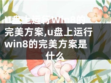 U盤上運(yùn)行Win8的完美方案,u盤上運(yùn)行win8的完美方案是什么