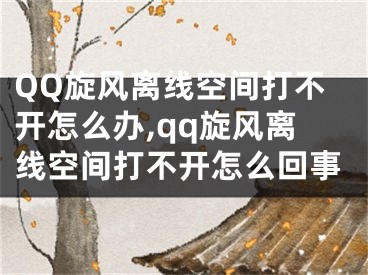 QQ旋風(fēng)離線空間打不開怎么辦,qq旋風(fēng)離線空間打不開怎么回事