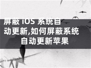 屏蔽 iOS 系統(tǒng)自動更新,如何屏蔽系統(tǒng)自動更新蘋果