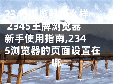 2345瀏覽器怎么樣 2345王牌瀏覽器新手使用指南,2345瀏覽器的頁(yè)面設(shè)置在哪