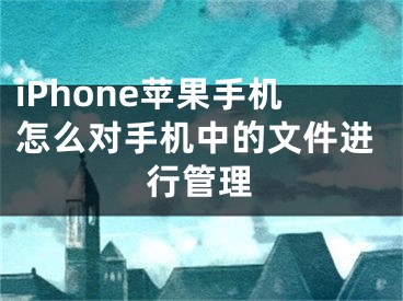 iPhone蘋果手機(jī)怎么對(duì)手機(jī)中的文件進(jìn)行管理