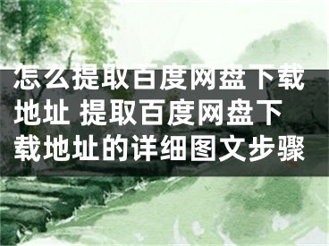 怎么提取百度網(wǎng)盤下載地址 提取百度網(wǎng)盤下載地址的詳細(xì)圖文步驟