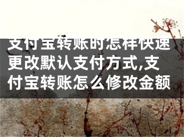 支付寶轉(zhuǎn)賬時怎樣快速更改默認支付方式,支付寶轉(zhuǎn)賬怎么修改金額