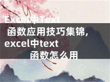 Excel中Text 函數應用技巧集錦,excel中text函數怎么用